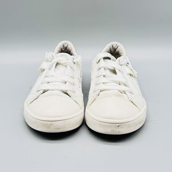 Geox Shoes Girls EU 30 US 12c White Silver Polka Dot Canvas Low Top Zip Sneakers - Picture 3 of 9